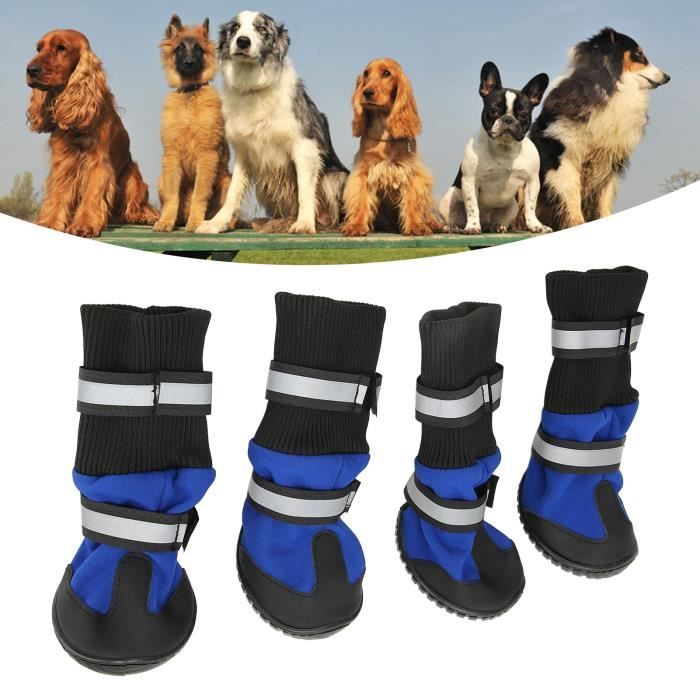 Comparer les prix de Bottes pour chiens - GOTOTOP - Chaussures imperméables pour chien - Confortable et antidérapant - Bleu