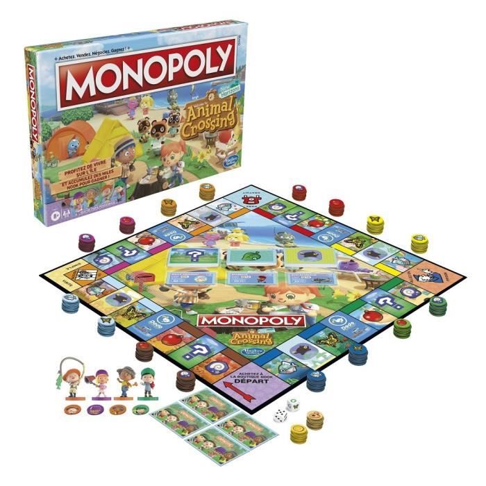 MONOPOLY - édition Animal Crossing New Horizons - plateau de Jeu amusant pour enfants - à partir de 8 ans