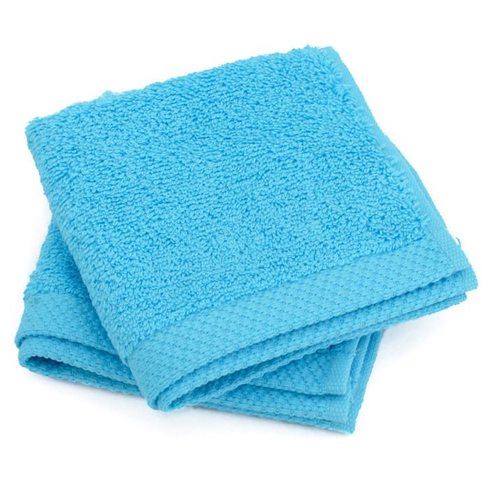 Serviette Invité 40x60 Cm - 100% Coton, Tissage Nid D'abeille, Grammage 300 G/m² - Bleu, Lavable 60°C
