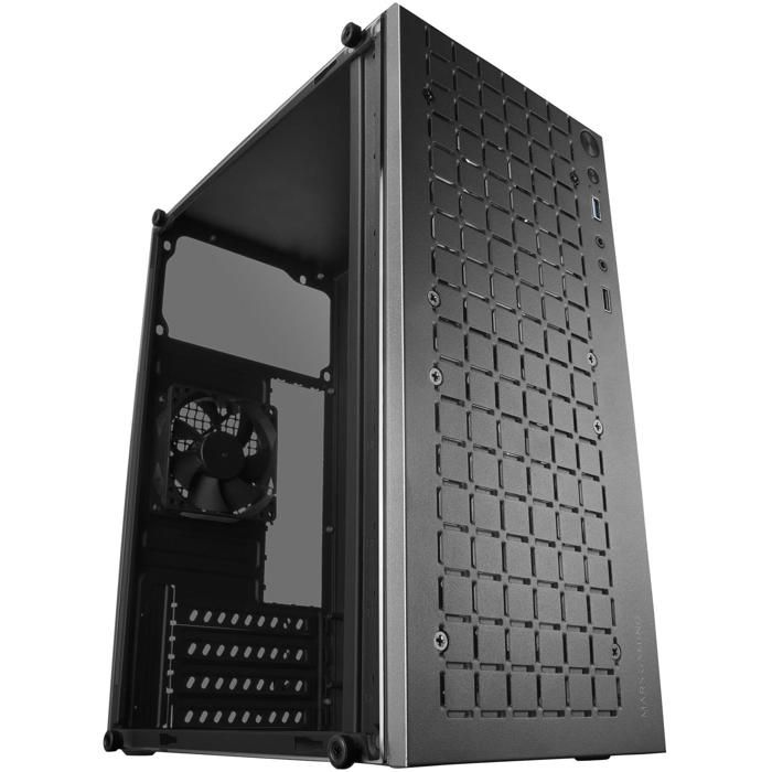 Mars Gaming MC-1000 Boîtier Compact MicroATX Design Frontal Metal-Mesh Fenêtre Latérale Intégrale 1x Ventilateur FDB 80mm