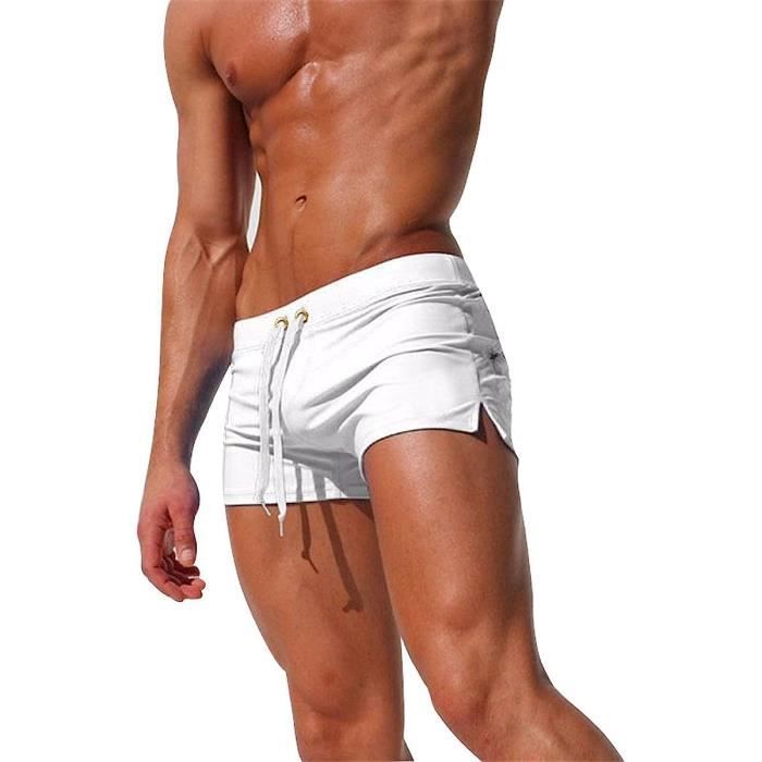 Short de Bain Homme Maillot de Bain Respirant Cordon Pantalon Court de Sport