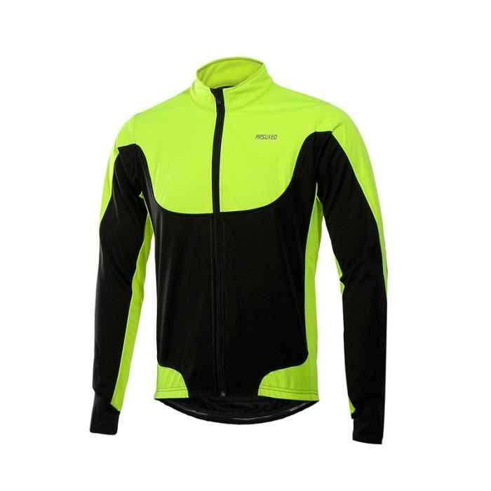 Arsuxeo Veste de cyclisme thermique en polaire coupe-vent 15F