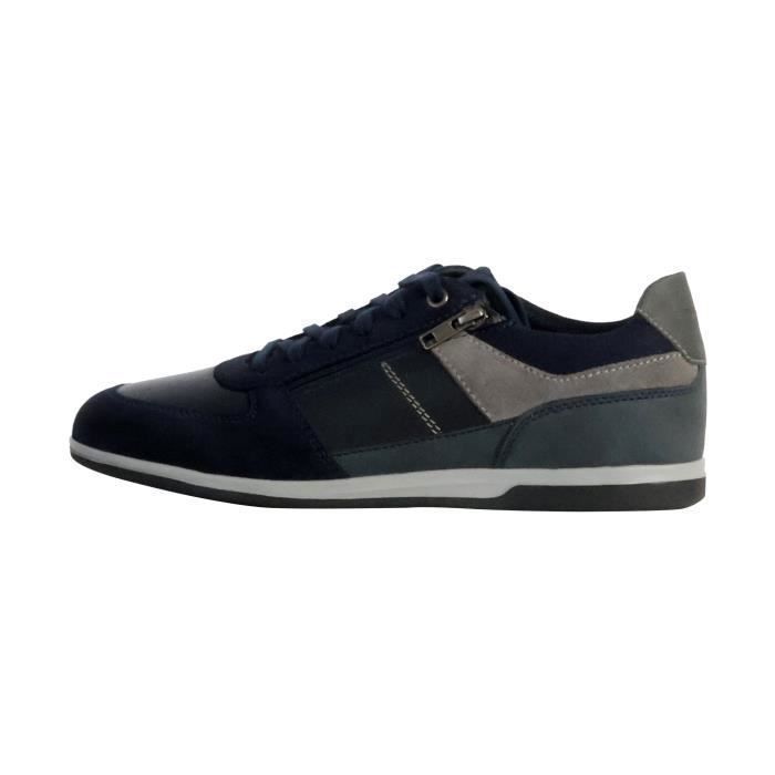 Geox Basket Basse Cuir Geox Renan Suede - Marine Gris