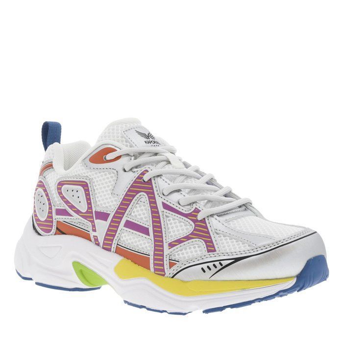 Kaporal Baskets running multicolores avec des empiècements en filet et à lacets ronds