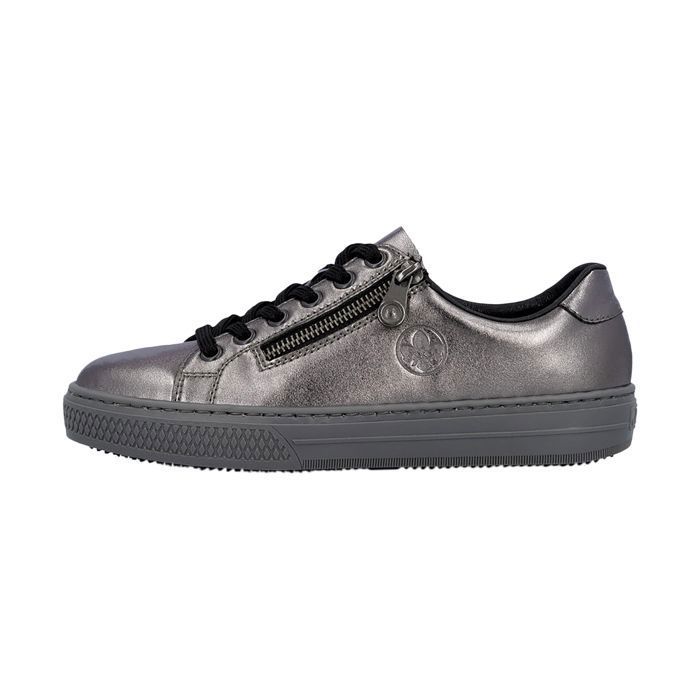 Rieker Basket Cuir Zip Rieker Manila* - Argent Platinium