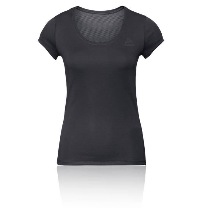 T-shirt - ODLO - Femme Active F-Dry - Col rond - Manches courtes - Noir