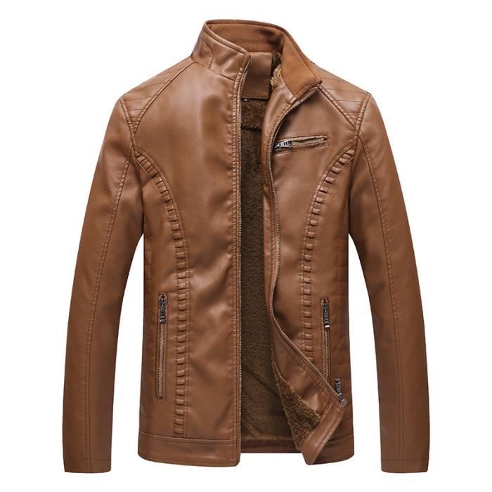 Manteau d'hiver en similicuir pour Homme