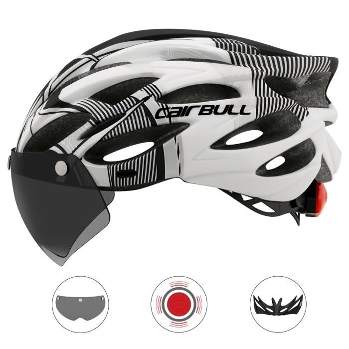 Casque de vélo CarBull , Multisport - Feu arrière de sécurité - Lunettes visière