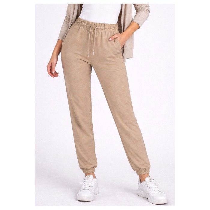 Pantalon jogging uni avec cordons de serrage à la taille VERT