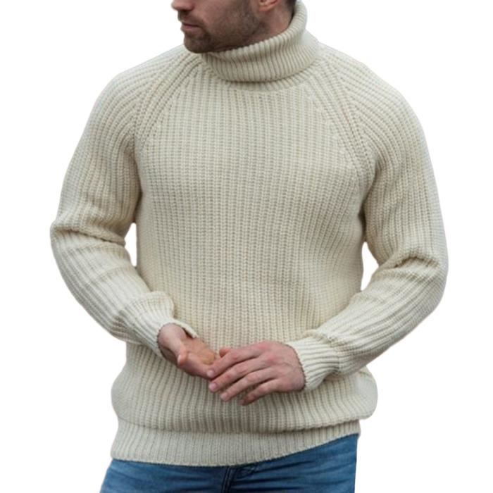 Sykooria Pullover Homme Col Roule Étroit Laine, Pulls Basique Homme Hiver  Manches Longues Chandails en Tricot Slim Fin,Gris Foncé,S : : Mode