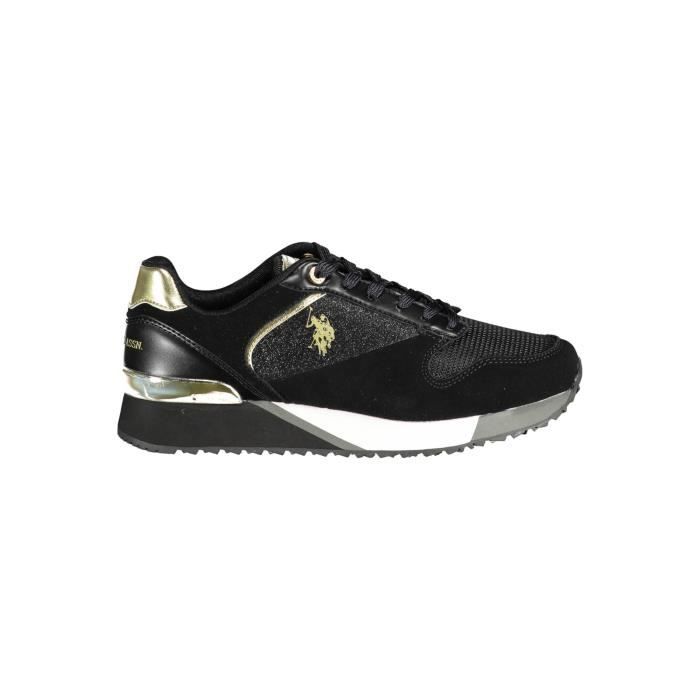 U.S. POLO ASSN. Basket Sneakers Sport Running Femme Noir Textile SF13407