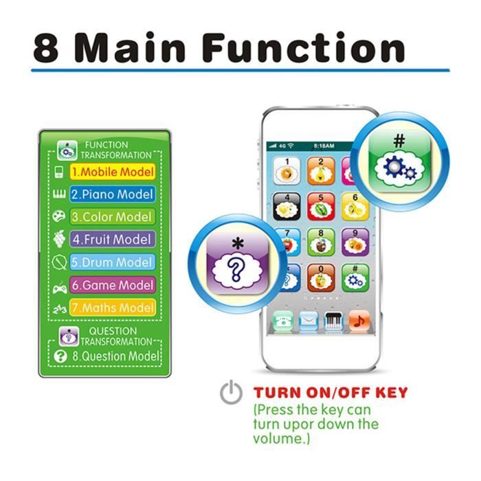 Téléphone Portable éducatif Bébé – Jouet Musical Lumineux Pour Tout-petits 18 Mois+