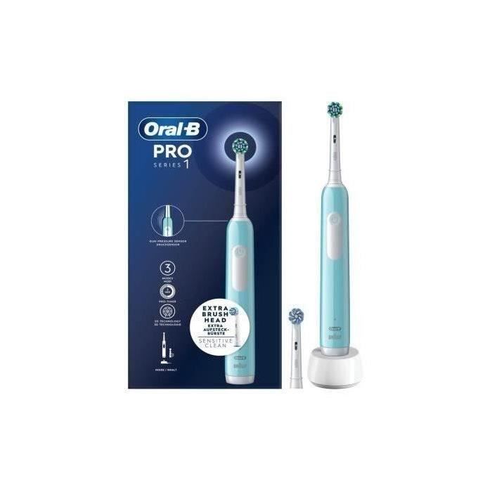 BRAUN - Brosse à dents - Pro 1 bleue Cross Action - ORAL B- rechargeable - autonomie jusqu'à 7 jours - PRO1BLEUE