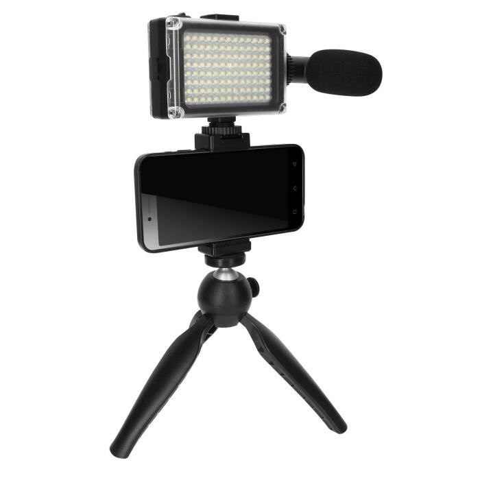Pack Vlog avec Trépied Pliable, Micro, Projecteur LED Puluz