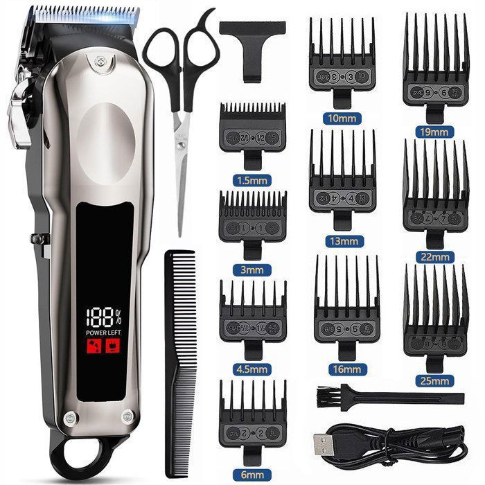 Tondeuse Cheveux Hommes Professionnel 7200tr/minSans Fil Tondeuse Precision RechargeableRasoir Electrique LED Tondeuse Cheveux