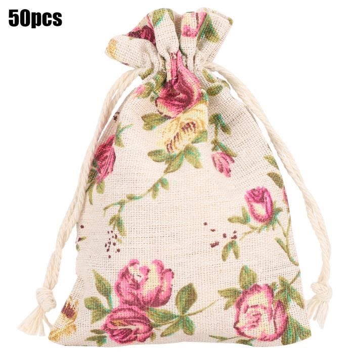 Sacs En Toile De Jute, Lot De 24 Sachets En Lin Chanvre Avec Cordon Et