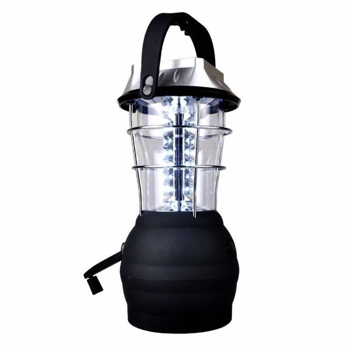 Lanterne Solaire LED Manivelle, Lampe de Survie d'Urgence, Portable