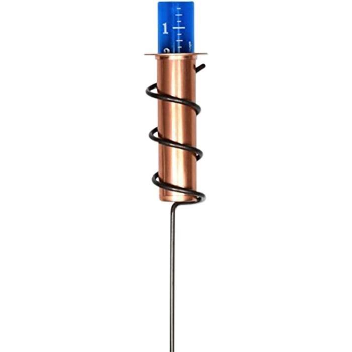 Lot De 2 Pluviomètres De Jardin 17,8 Cm - Verre Trempé Résistant Au Gel, Avec Support Métal Et Piquet Terre, Pour Pelouse, Terrasse