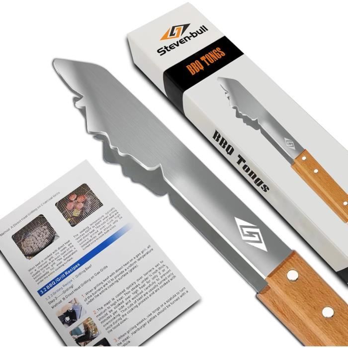Pince à Feu Longue 60 Cm - Pour Barbecue, Cheminée, Feu De Camp - Résistante à La Chaleur