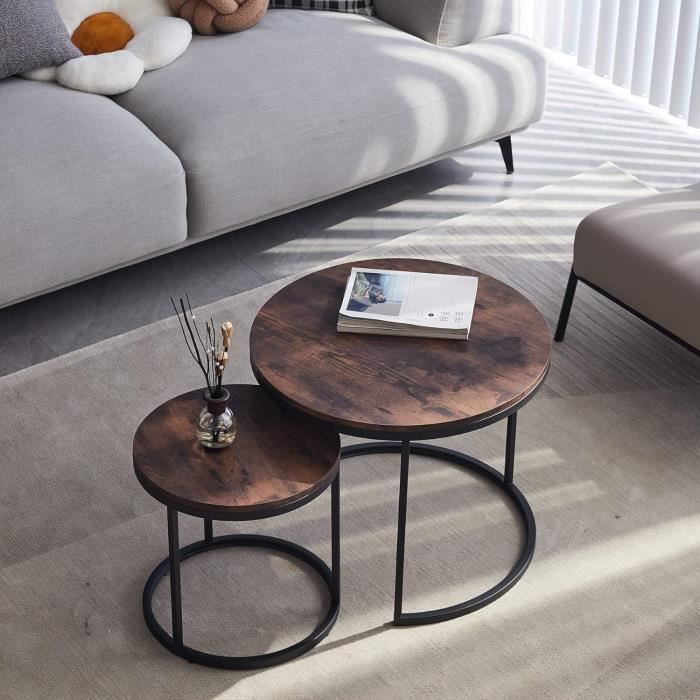 Table Basse Ronde Dw GrandCA HOME Table Basse Ronde Table Basse de Salon, Petite Table avec ...