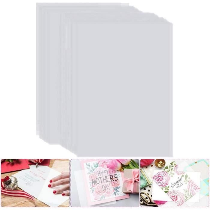 Papier Vélin Translucide Imprimable - Lot De 100 Feuilles, 93 G/m², 21,6 X 27,9 Cm, Pour Invitations, Crafts
