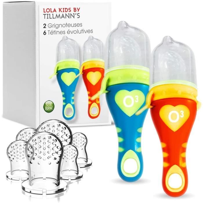 Grignoteuse Bébé Kaiyingxin - 2 Sacs + 8 Tétines Sans BPA Pour Bébés 3-24 Mois