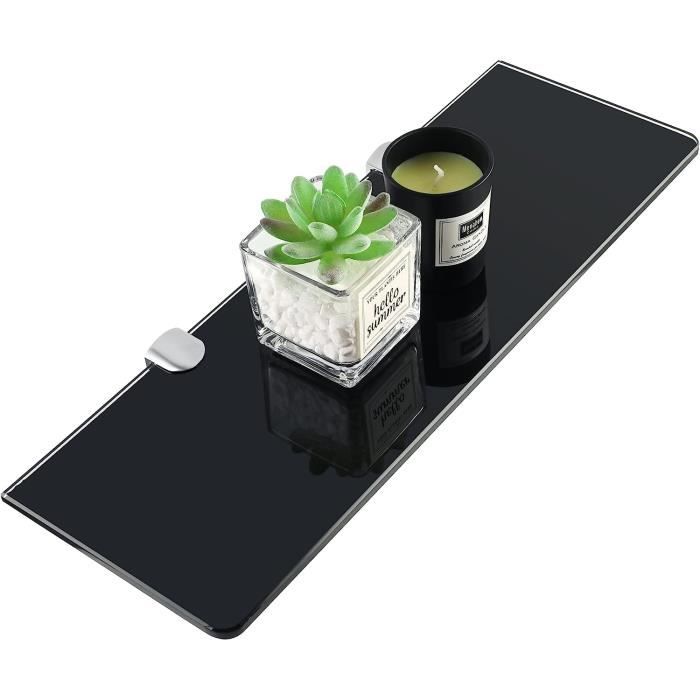 Etagère Murale Verre Transparent Étagère Pour Salle De Bain En Verre Trempé Et Aluminium 20 X 10 Cm X 8 Mm 93583488