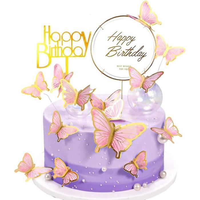 Lot De 50 Papillons Décoratifs Pour Gâteau – Pour Anniversaire, Fête, Décoration Dessert DIY