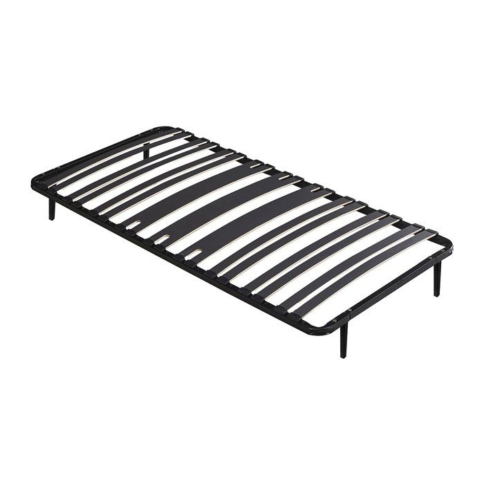 Sommier cadre à lattes 90 x 190 cm - 15 lattes - 3 zones soutien lombaire renforcé - Avec pied - Noir - CERRISI de YSMÉE Sommier cadre à lattes 90 x 190 cm - 15 lattes - 3 zones soutien lombaire renforcé - Avec pied - Noir - CERRISI de YSMÉE