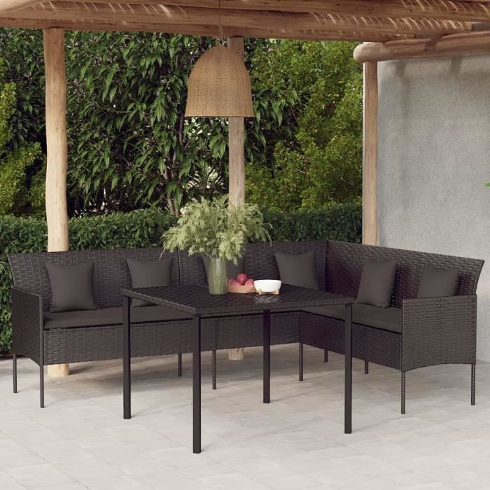 vidaXL Canapé de Jardin en Forme de Coussins Résine Tressée - vue 2