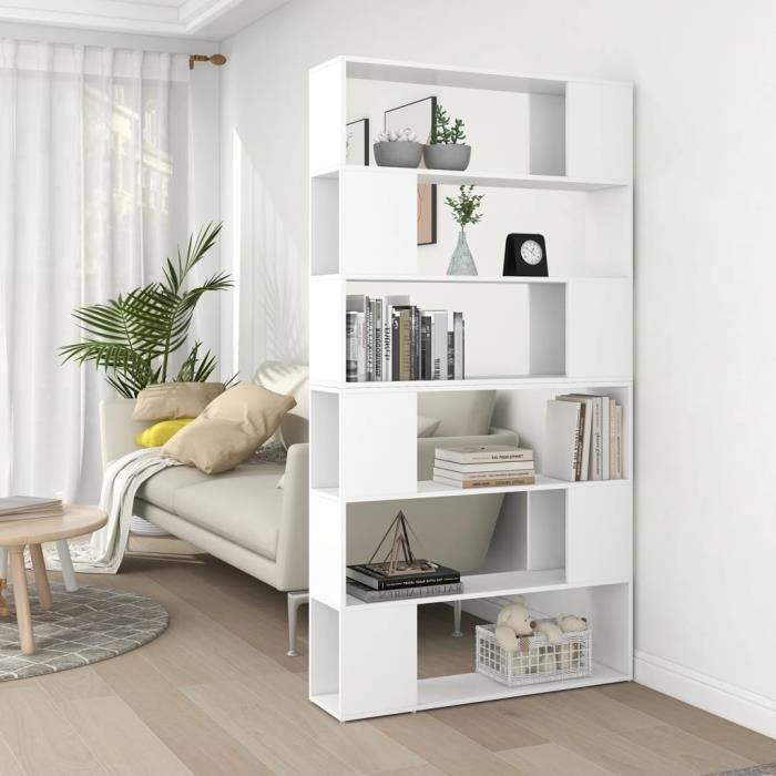 Étagère 2 Niveaux Makastle 60x24x63 Cm Chêne Sonoma | Séparateur Pièce, Rangement Livre, Bureau, Salon