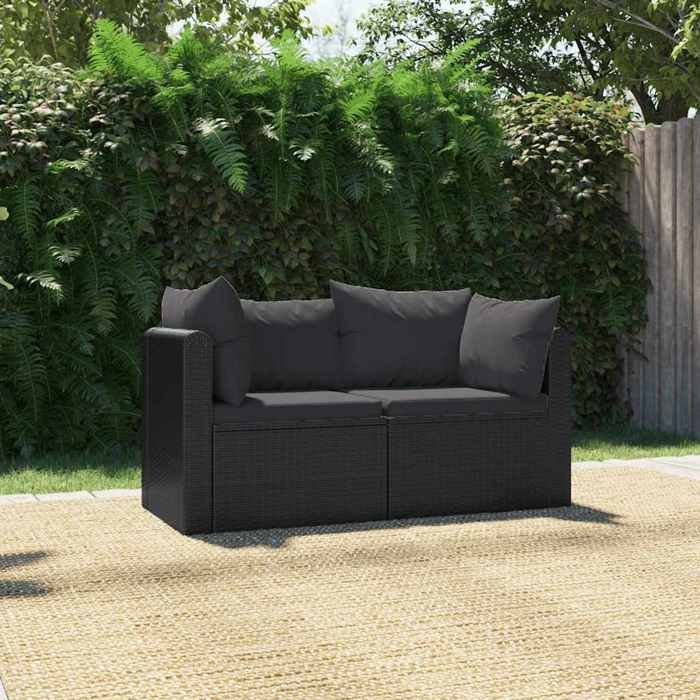 vidaXL Canapés de jardin 2 pcs Résine Tressée - vue 2