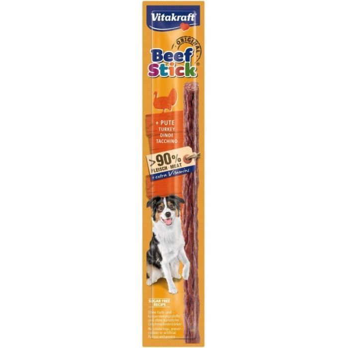Comparer les prix de Friandise pour Chien - VITAKRAFT - Beef Stick À La Dinde 12G - Lot de 4 - Petit Animal - Adulte