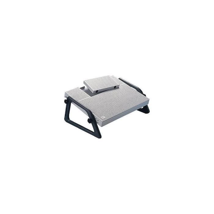 Repose-pieds WEDO Relax 2751 - Pieds réglables en hauteur - Surface brossée anti-dérapante - Gris et noir