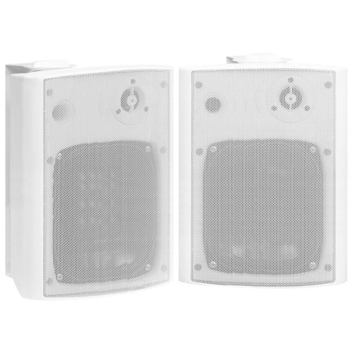 LesSaisons Haut-parleurs stéréo muraux 2pcs Blanc Intérieur Extérieur ...