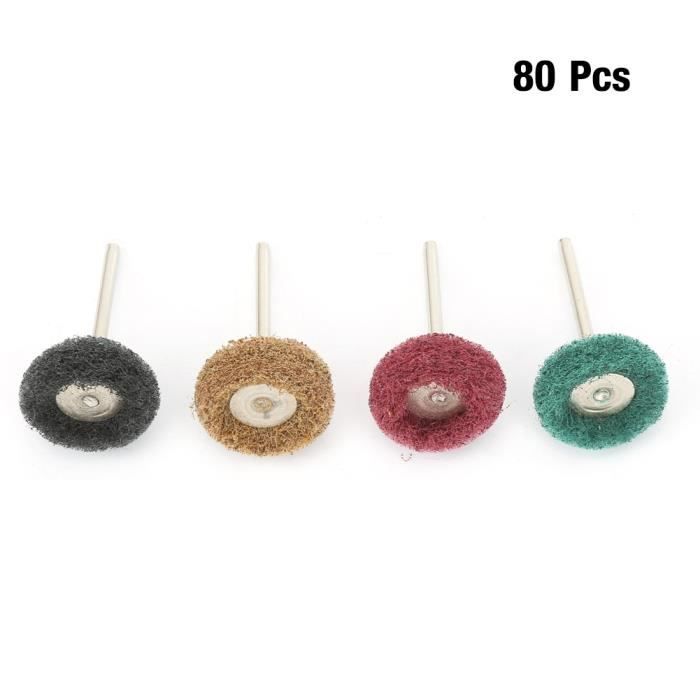 Kit De 80 Brosses Abrasives Pour Dremel - Polissage, Meulage, Nettoyage - 1/8"