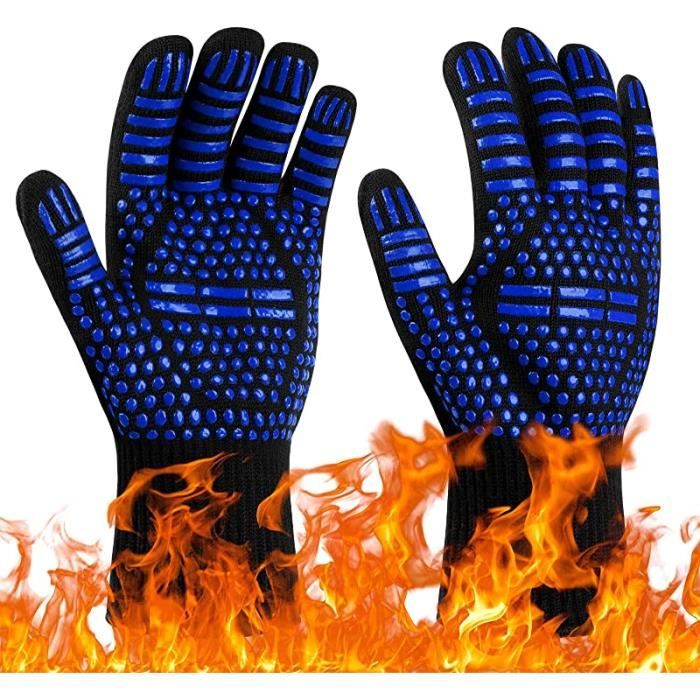 BIVGOCLS-Gants de Four Anti-Chaleur Résistant 500 °C-avec Silicone  Antidérapant-Gants de Cuisson Résistants à la Chaleur - Cdiscount Maison