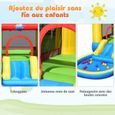 Château Gonflable pour Enfants DREAMADE - Aire de Jeux Gonflable avec Toboggan, Zone de Saut & Piscine-1