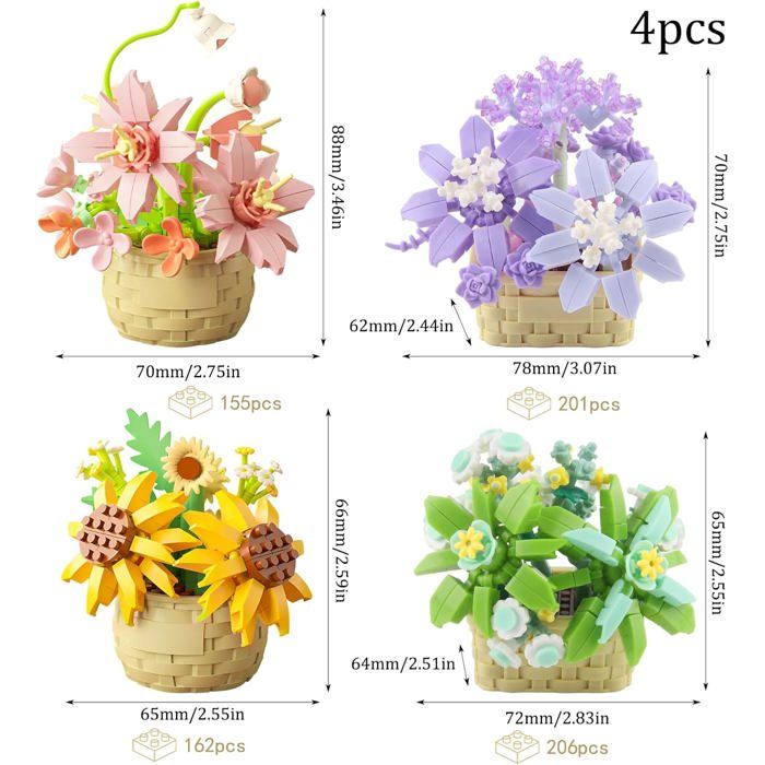 Ensemble de construction de fleurs d'orchidée bleue pour adultes, Kit