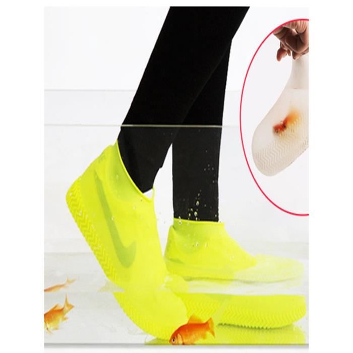 Ezlife Couvre-chaussures Jetable Antidérapante, 100 Pcs Surchaussures  Jetables Imperméable en Plastique CPE Indéchirable Prote[98]