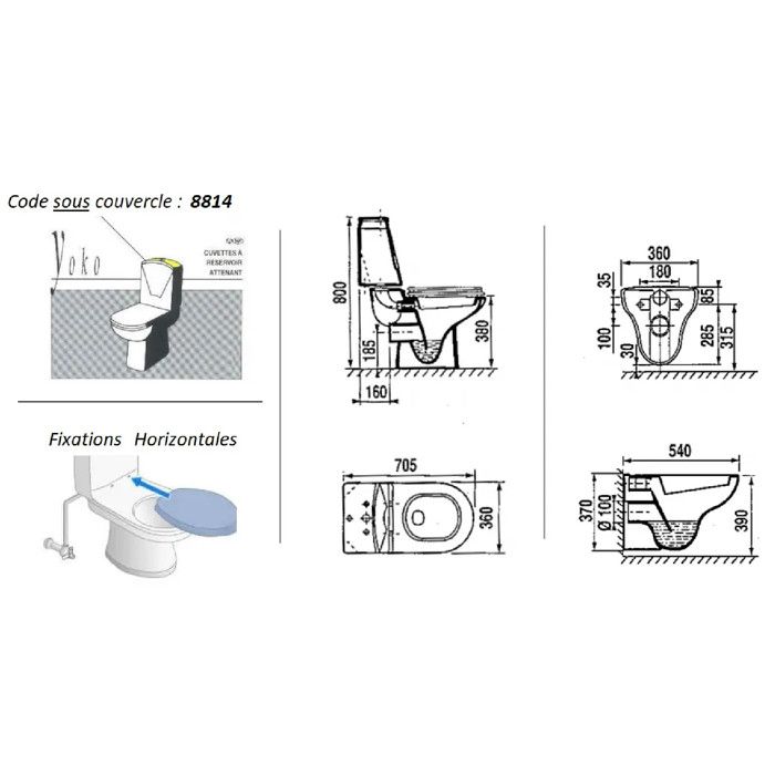Abattant wc selles yoko outlet