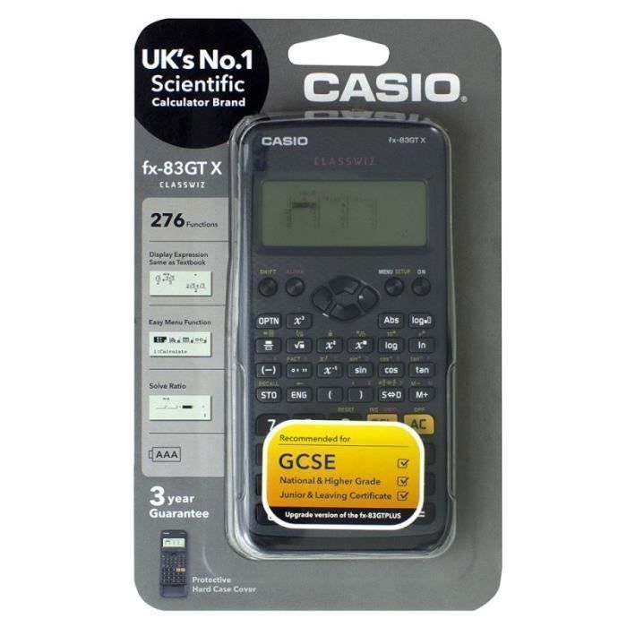 Casio FX-83GTCW Calculatrice Scientifique Noir : : Fournitures de  bureau