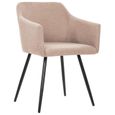 2 x Chaise de salle à manger Professionnel - Chaise de cuisine Chaise Scandinave Taupe Tissu &5084-2