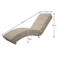 Méridienne London Chaise longue d’intérieur design avec fonction de massage chauffage Fauteuil relax salon sable-2