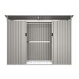 Abri de jardin en acier galvanisé gris avec claire-voies transparentes FOLCO - 3,24 m²-2
