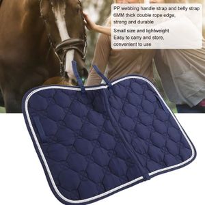 Tapis De Selle Western Showman – Bleu Marine, Laine Orange/blanche, Feutre à Mémoire 34x36