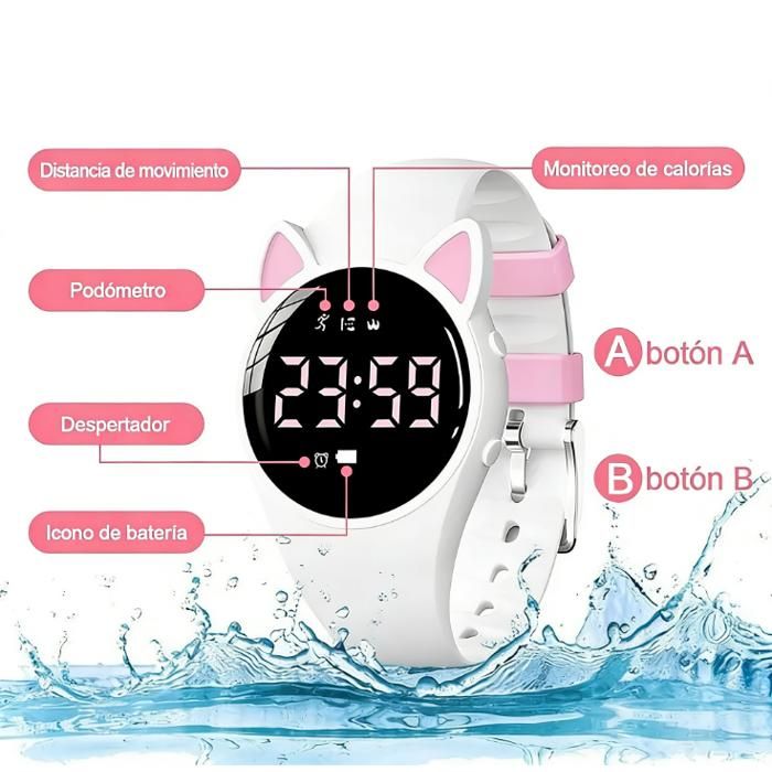 Montre Numérique Digitale Enfant Pokémon Pikachu LED Bracelet Silicone