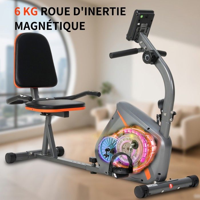 ISE Vélo d'appartement Vélo d'entraînement Magnétique Fitness Gym Bike Vélo d'intérieur avec console (gris clair) SY-8602