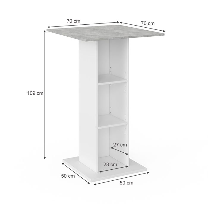 Standos Table de bar avec 3 étagères, noir Standos Table de bar avec 3 étagères, noir