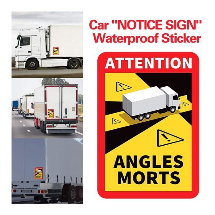 Lot De 12 Autocollants Angles Morts Pour Poids Lourds - 170x250mm - Adhésifs Étangs Et Officiels